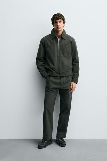 SOBRECAMISA ACOLCHADA BOLSILLOS - Khaki oscuro de Zara - Imagen 0