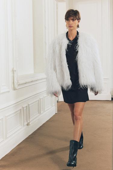 FAUX FUR JACKET ZW COLLECTION - Ecru by Zara - Image 0
