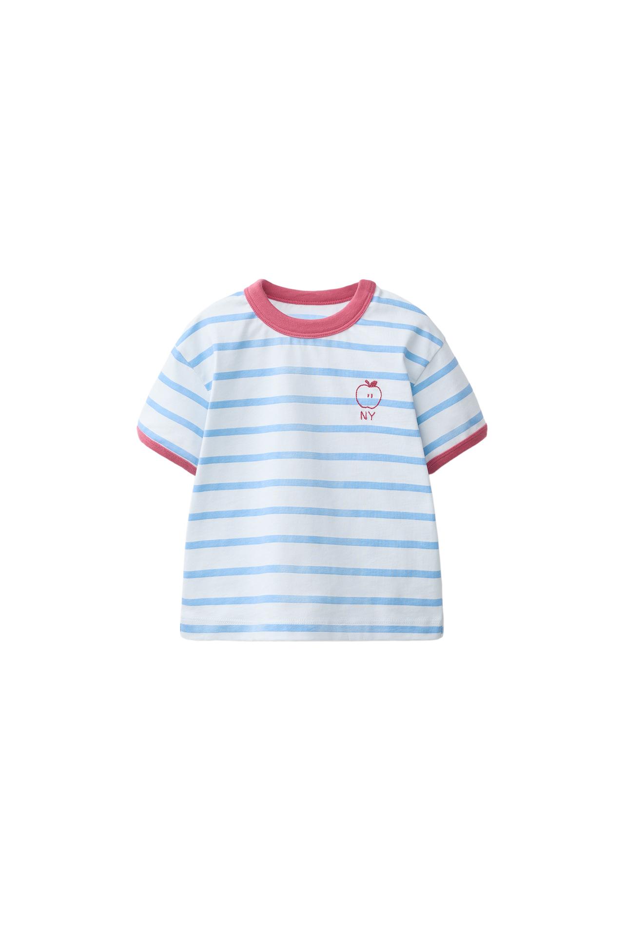 APPLE STRIPED T-SHIRT — Bluish