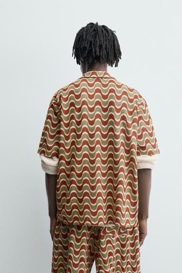 GEOMETRIC JACQUARD SHIRT - orange-green by Zara - Image 2