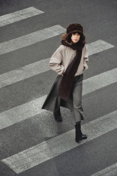 Zara 軟質連帽外套 - 棕色 / 暗灰褐色