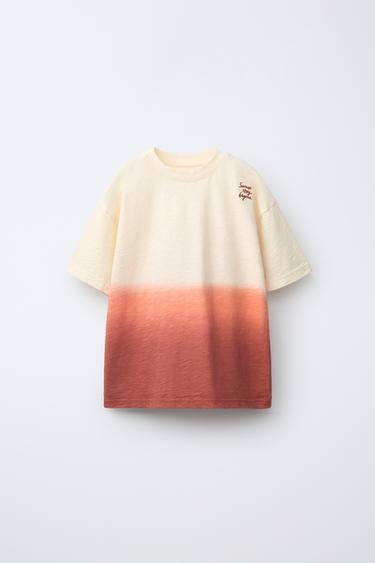 DEEP DYED PRINTED T-SHIRT - Coral by Zara