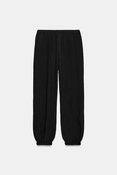 SAROUEL TROUSERS WITH ELASTIC WAIST - Black by Zara