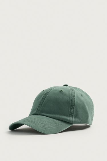 GORRA ALGODÓN LAVADO - Verde de Zara