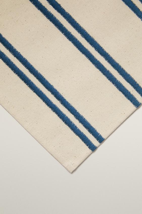 SET DE TABLE RAYURES BRODÉES - Bleu de Zara - Image 2