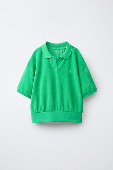 ENSEMBLE POLO ET BERMUDA EFFET SERVIETTE - Vert de Zara - Image 1