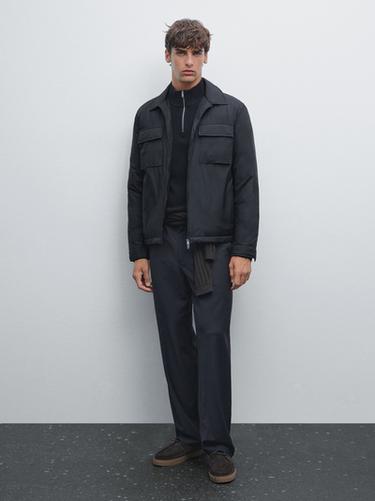 Veste ultra-légère en duvet mélangé hydrofuge - Bleu marine de Zara - Image 0