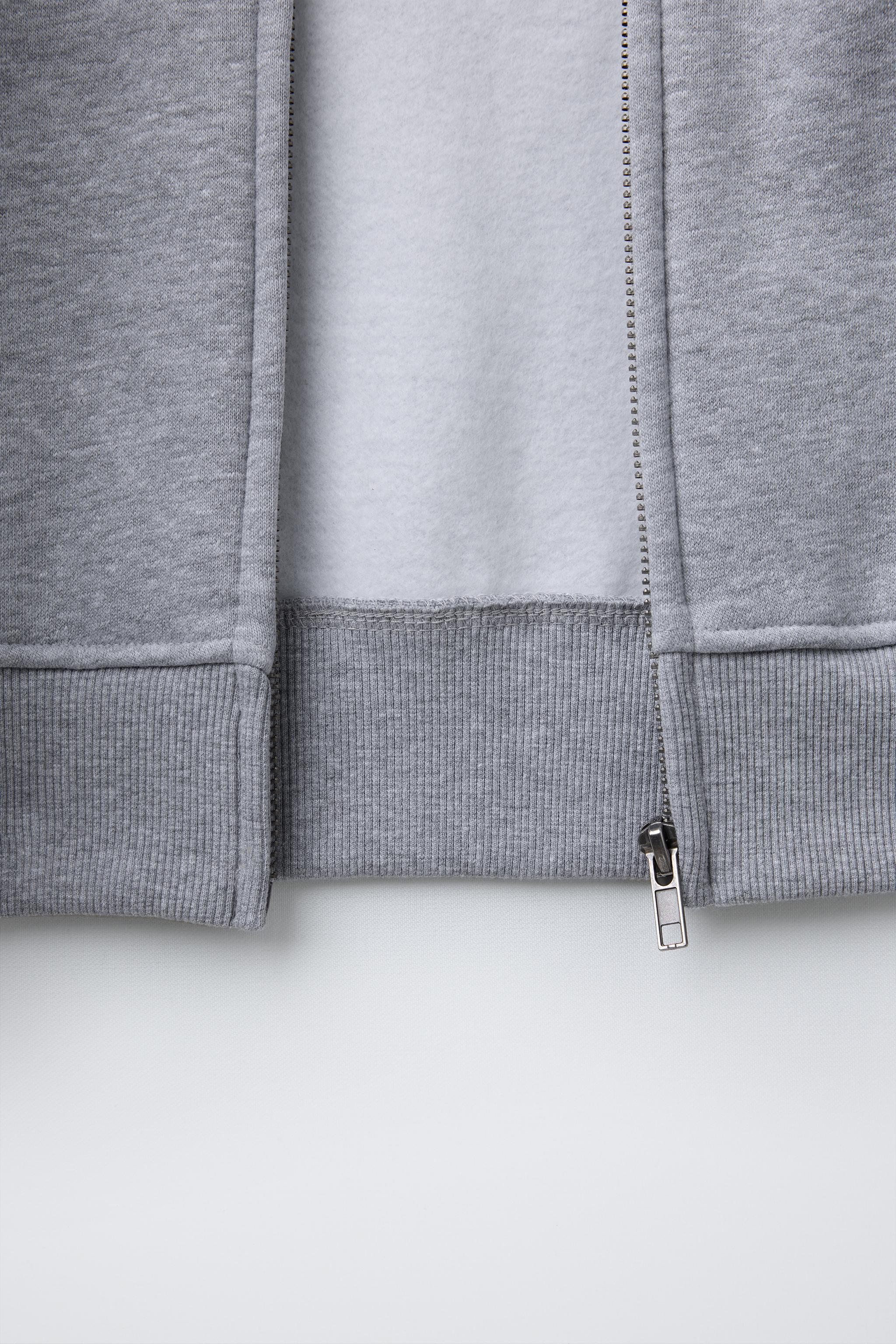 HOODED ZIP-UP SWEATSHIRT - Gray marl | ZARA United States