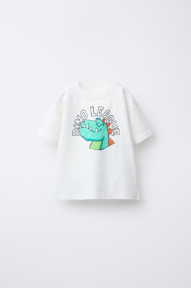 Zara PRINTED T-SHIRT - White