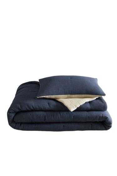 KIDS' REVERSIBLE MUSLIN QUILTED BEDSPREAD - Navy blue by Zara