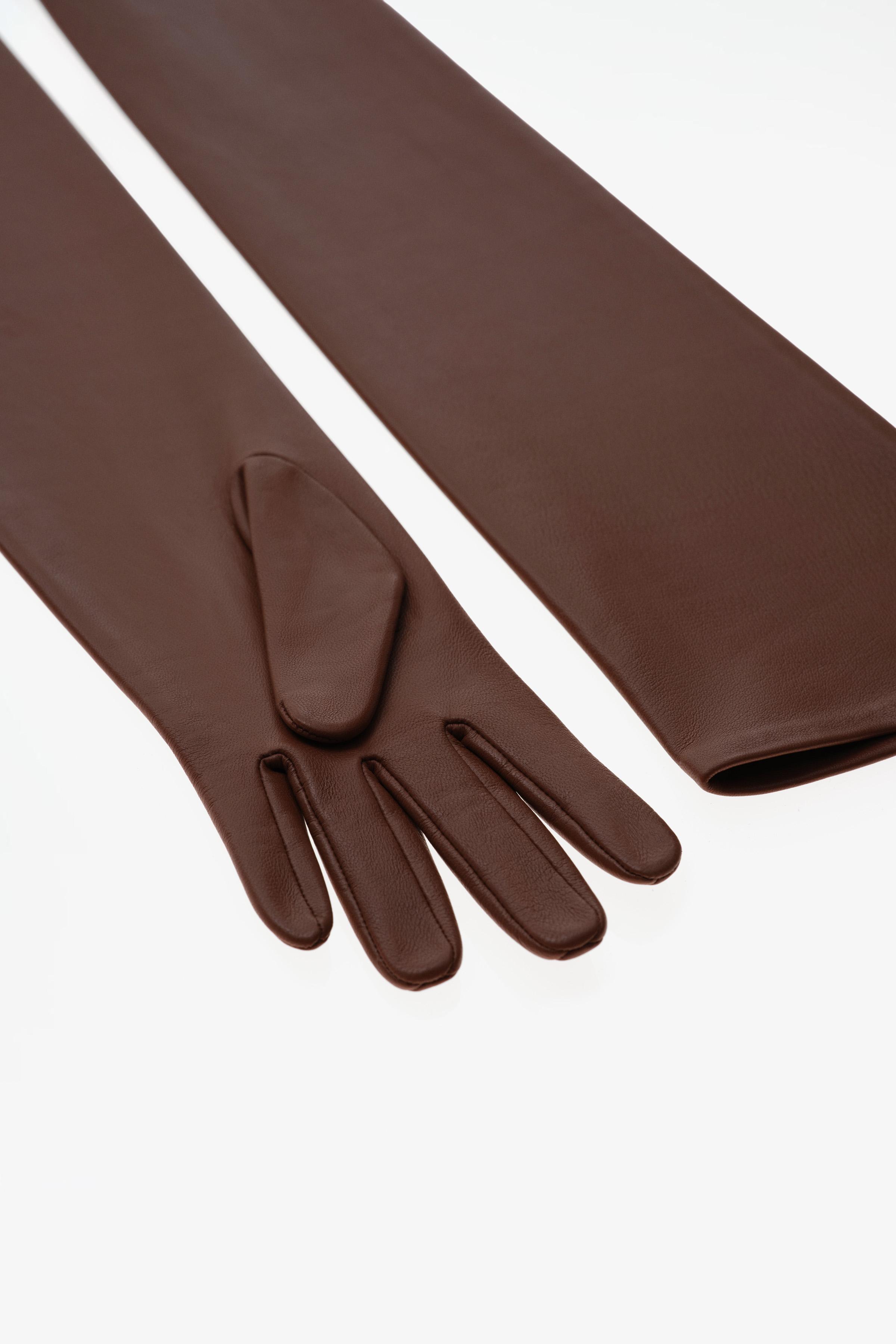 LIMITED EDITION 100%レザーロンググローブ - ブロンズ | ZARA Japan