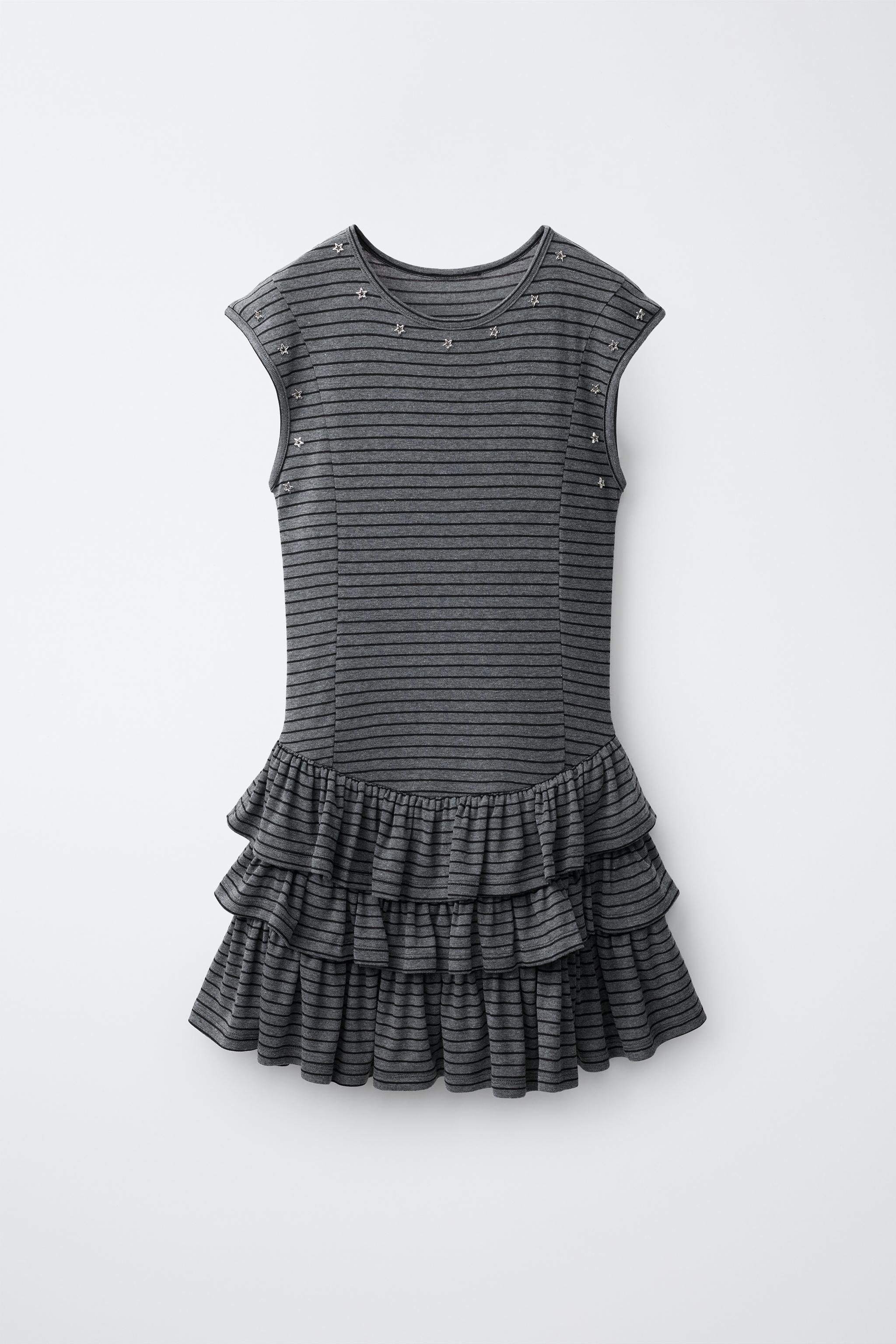 Детские платья Zara STAR STUDDED RUFFLE DRESS — фото 2