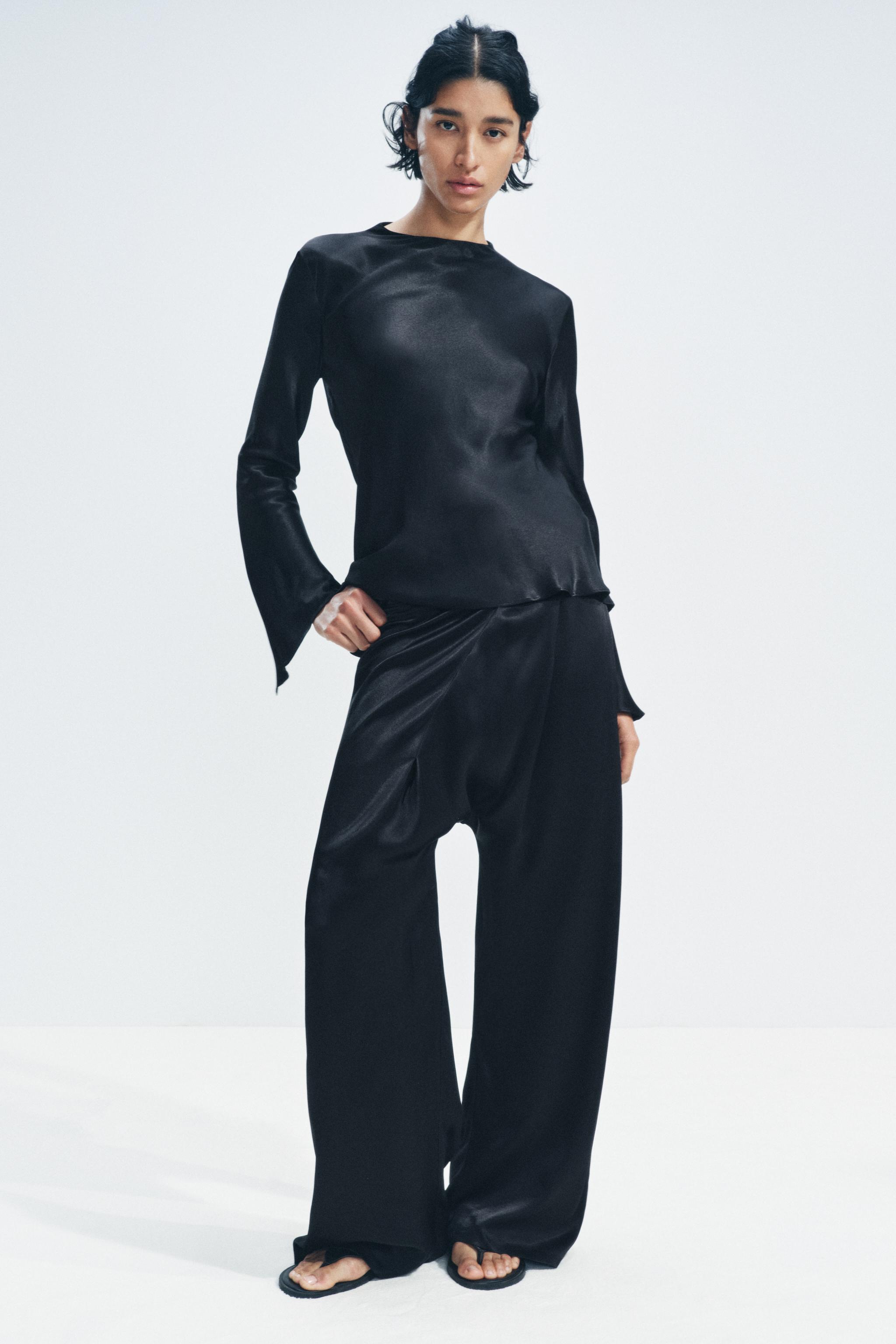 ZW COLLECTION SATIN TOP AND ASYMMETRICAL TROUSERS SET ZARA Spain