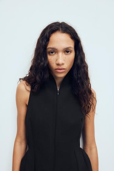 Zara TAILORED VOLUME VEST - Black