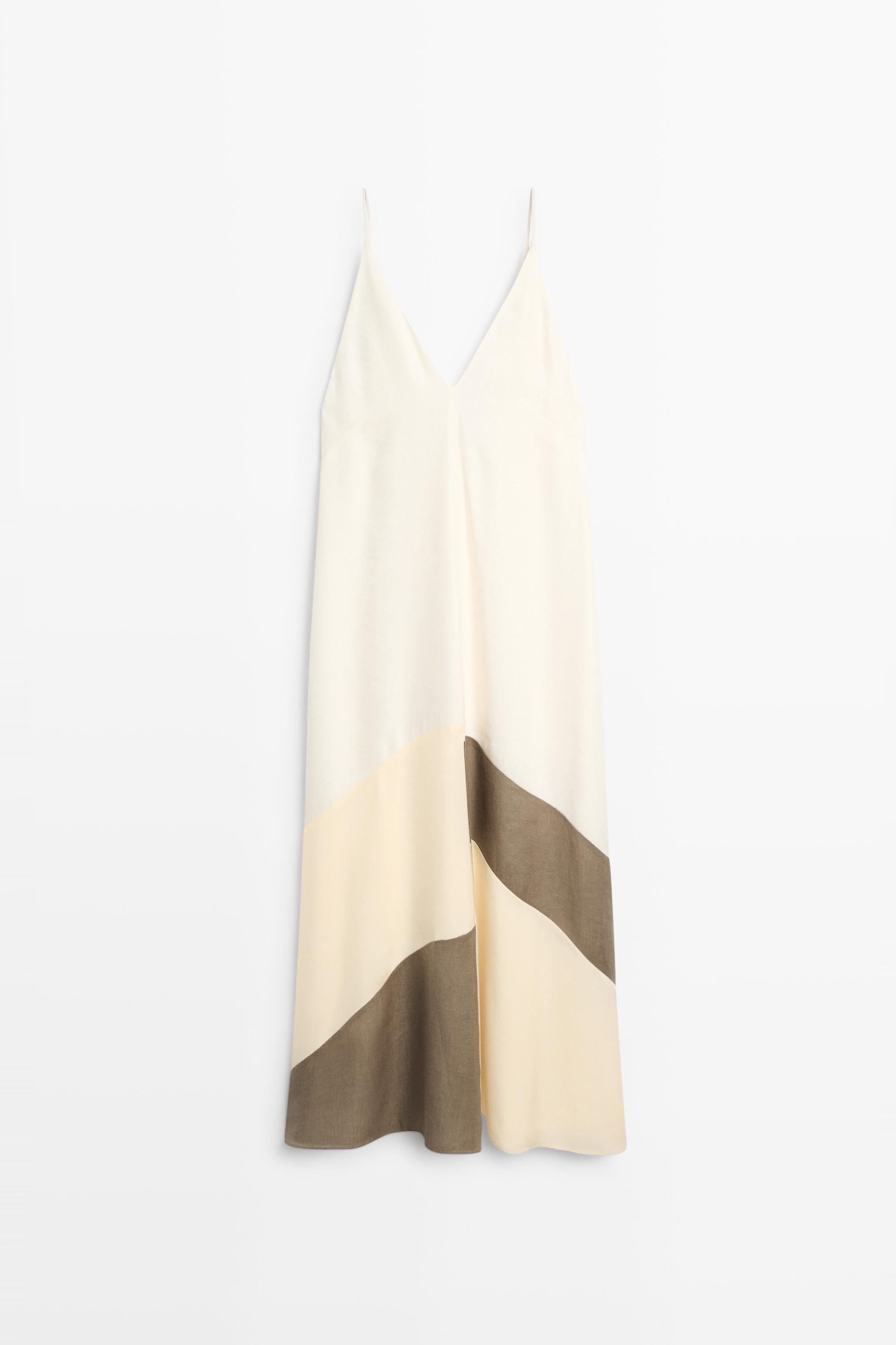 Robe midi fluide contrastée