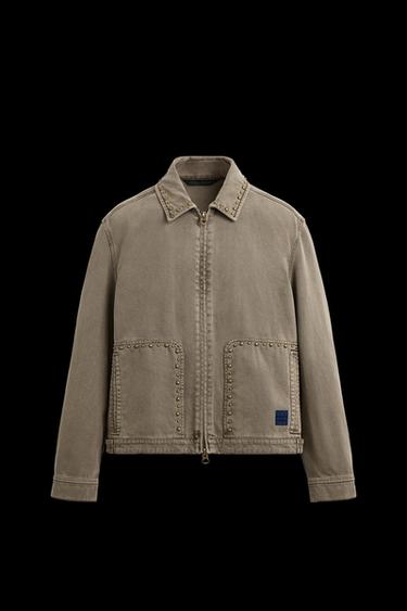 CAZADORA LAVADA TACHAS - Beige de Zara - Imagen 0