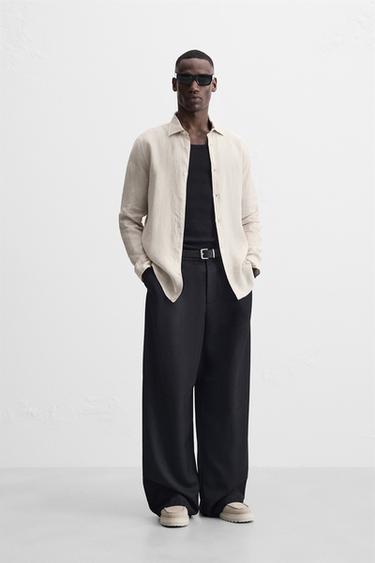 CAMISA 100% LINO - Beige claro de Zara - Imagen 0