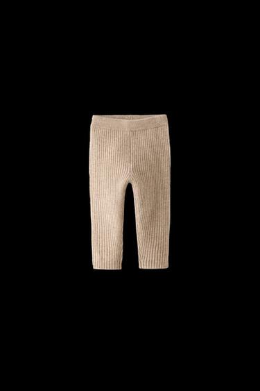 CASHMERE RIBBED LEGGINGS - Sand / Marl by Zara