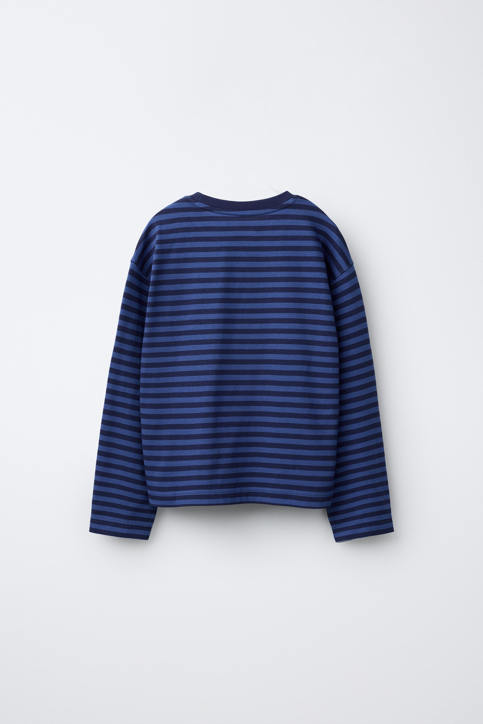 STRIPED EMBROIDERED HEART T-SHIRT