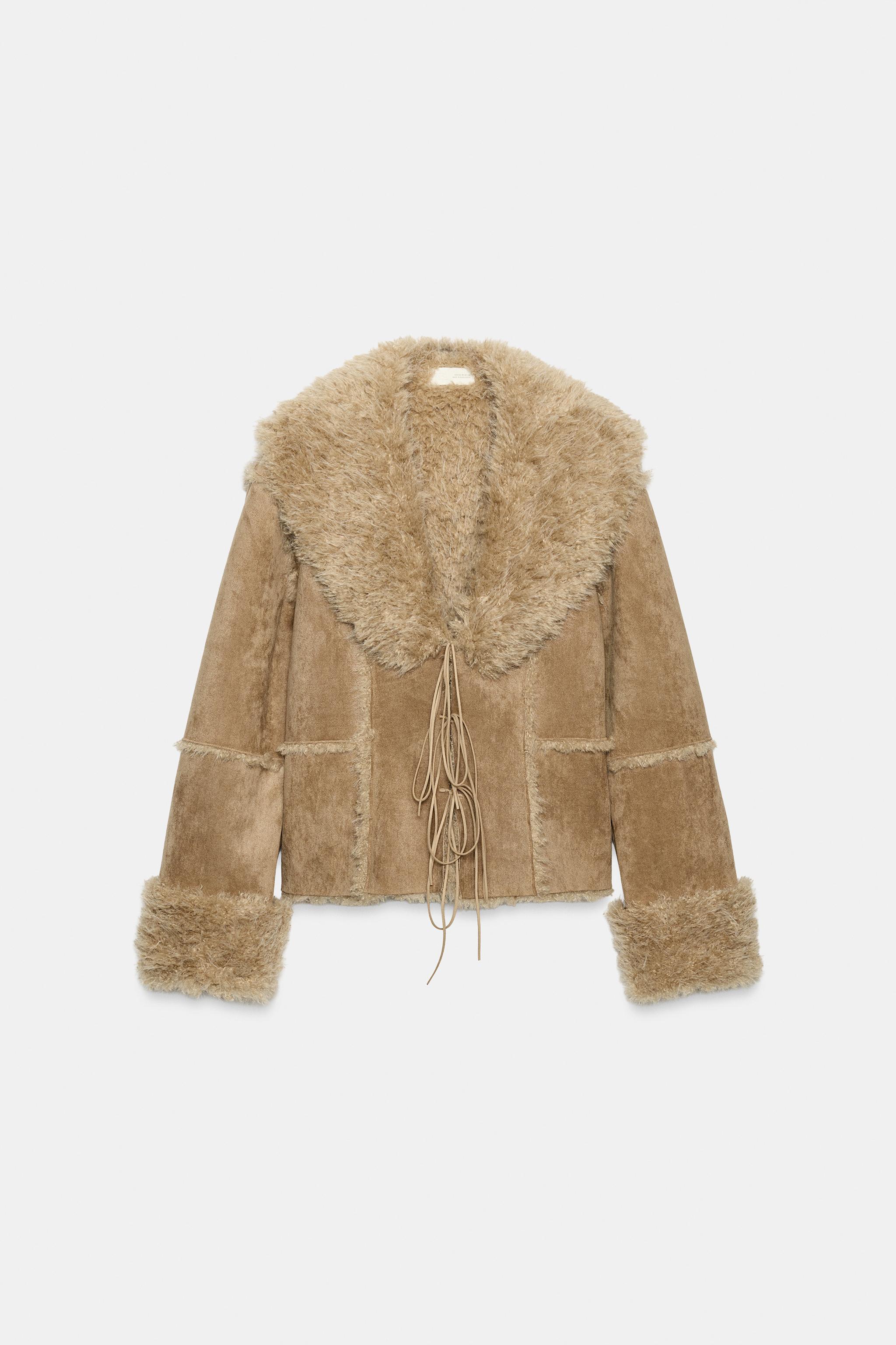 VESTE SUÉDINE EFFET FOURRURE