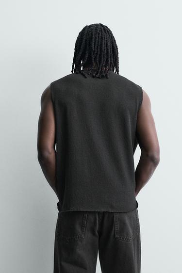 DÉBARDEUR EN MAILLE STRUCTURÉE - Noir de Zara - Image 2