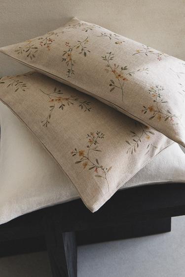HOUSSE DE COUSSIN BRANCHES ET FLEURS - Beige clair de Zara - Image 5