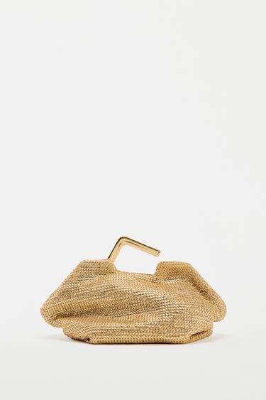 GOLD-TONE METAL HANDLE BAG - Golden by Zara - Image 0