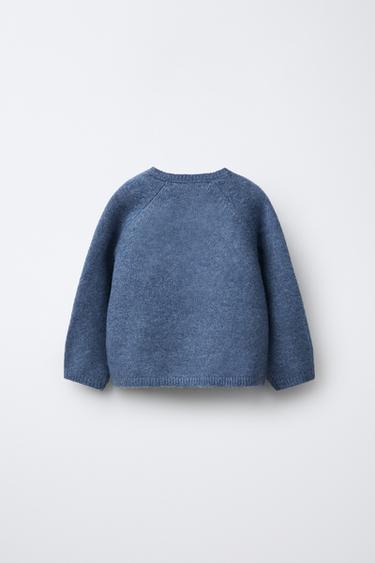 KNIT HENLEY JUMPER - Mid-blue by Zara - Image 1