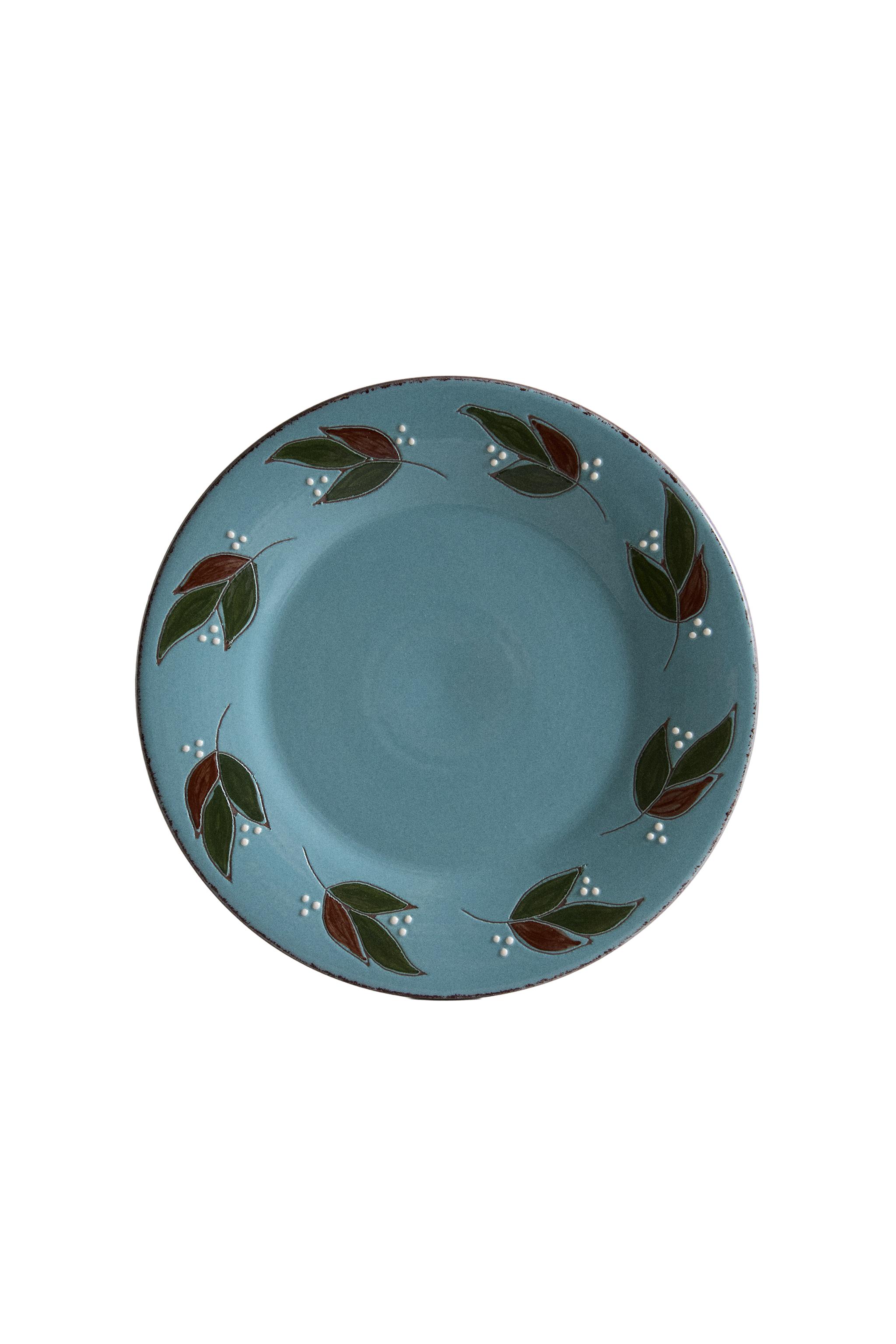 LEAF EARTHENWARE DINNER PLATE - Blue gray | ZARA United States