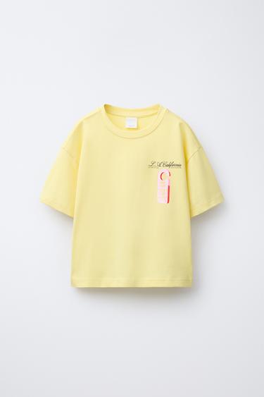 Zara PRINTED T-SHIRT - Yellow