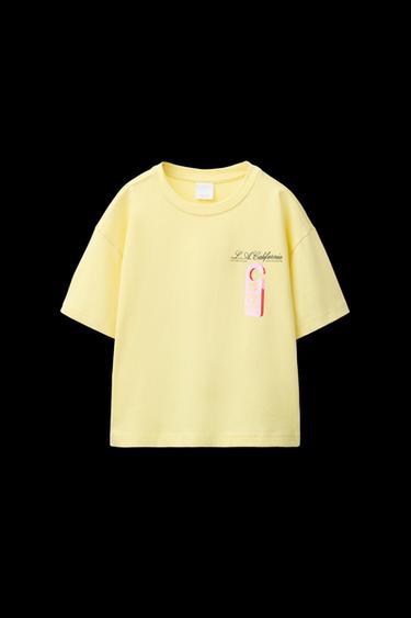 Zara PRINTED T-SHIRT - Yellow - Image 0