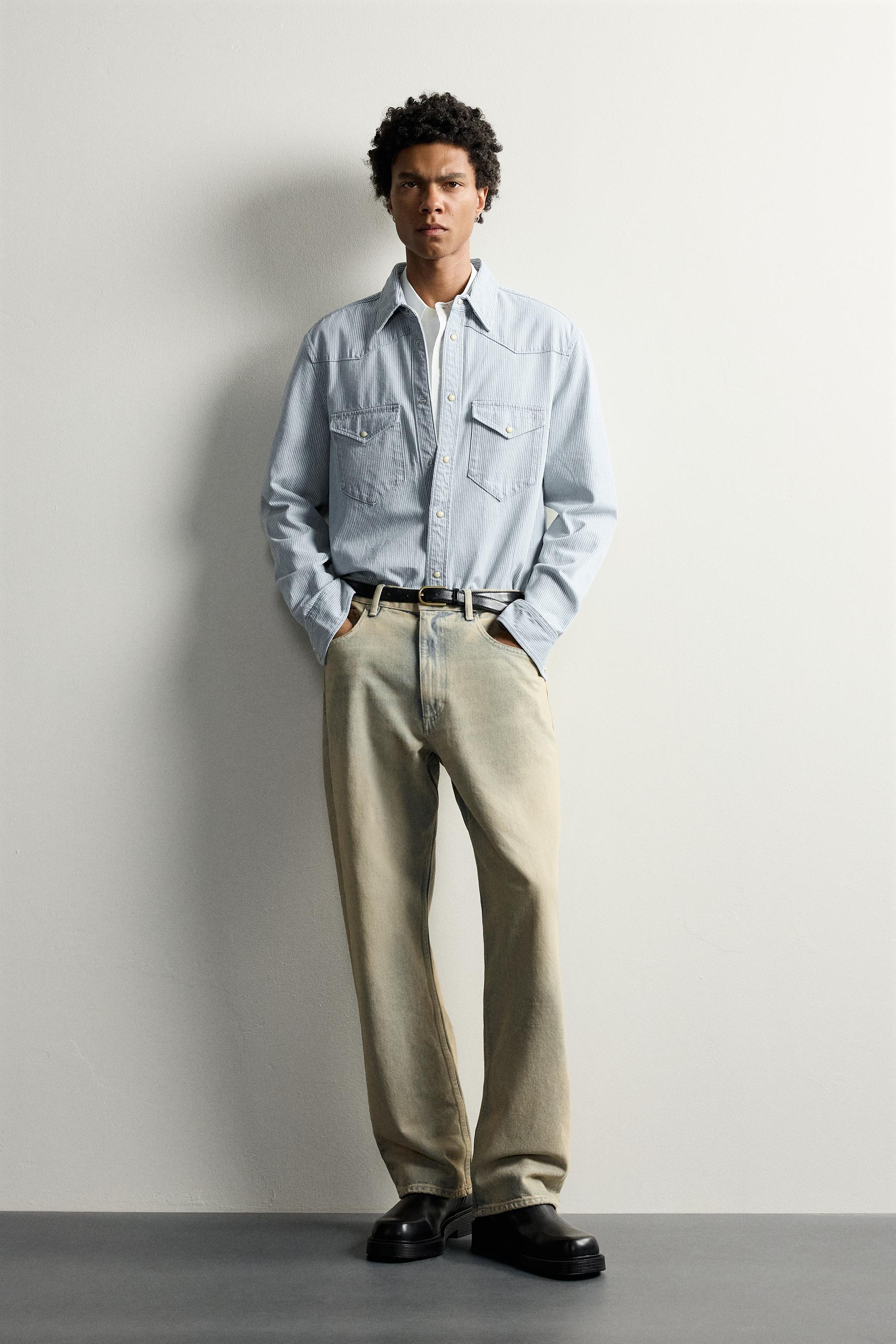 Zara REGULAR FIT WESTERN DENIM GÖMLEK