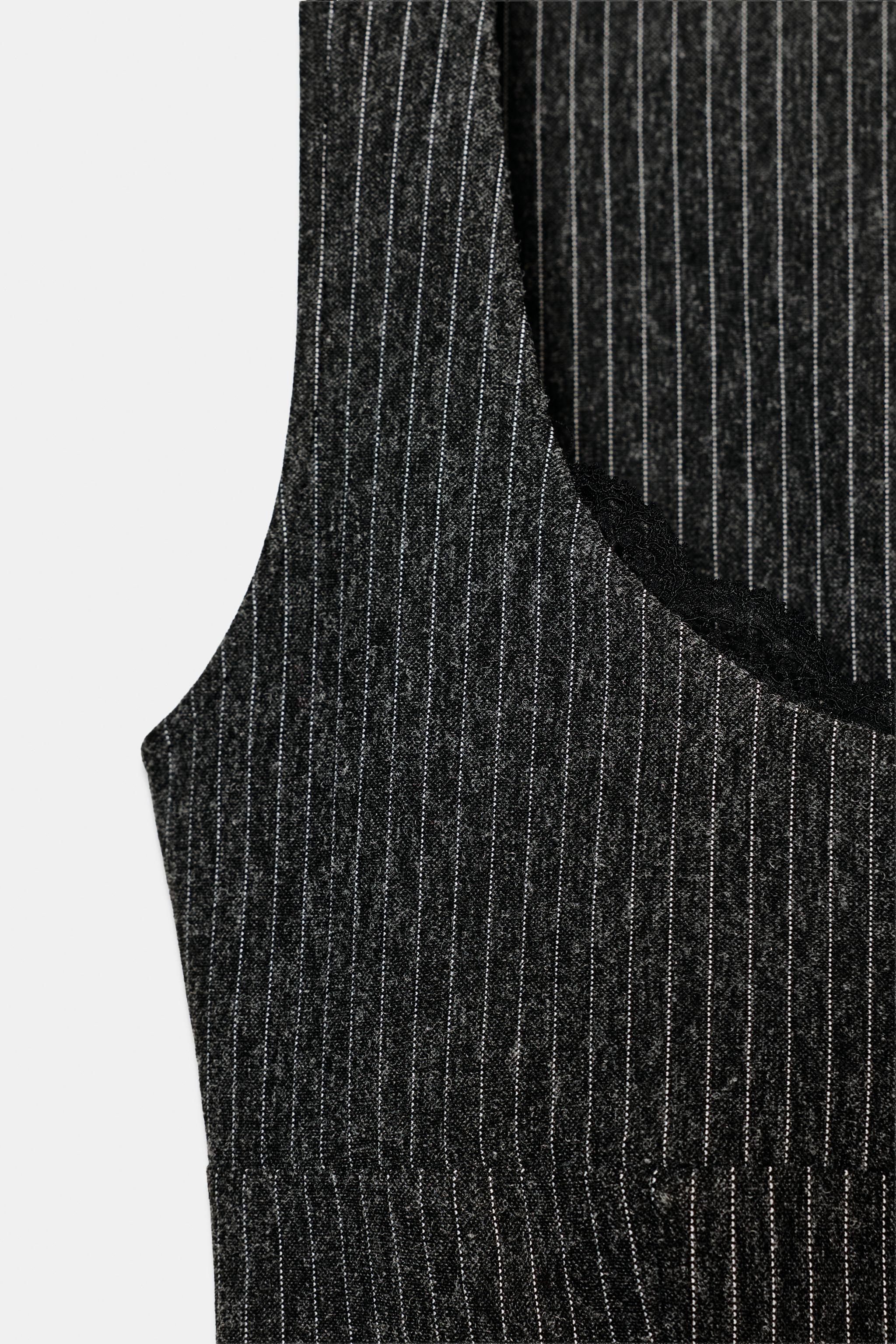 PINSTRIPED SHORT DRESS