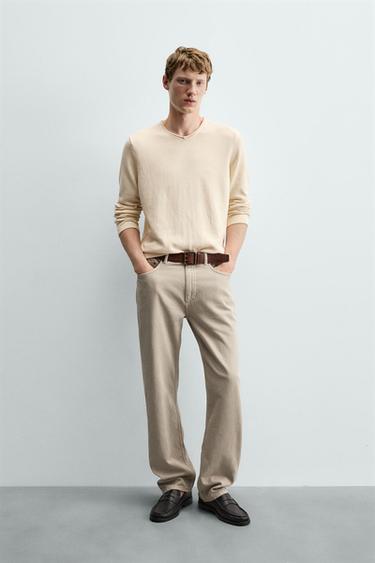 JEANS LIGEROS ALGODÓN - CÁÑAMO - Beige claro de Zara