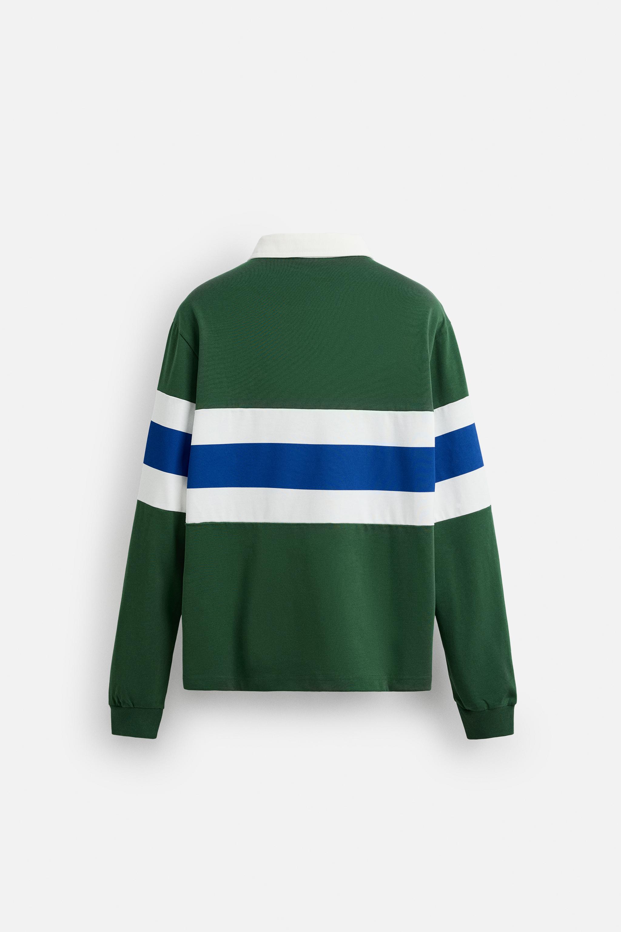 ストライプ JACQUARD ポロシャツ - ダークグリーン | ZARA Japan