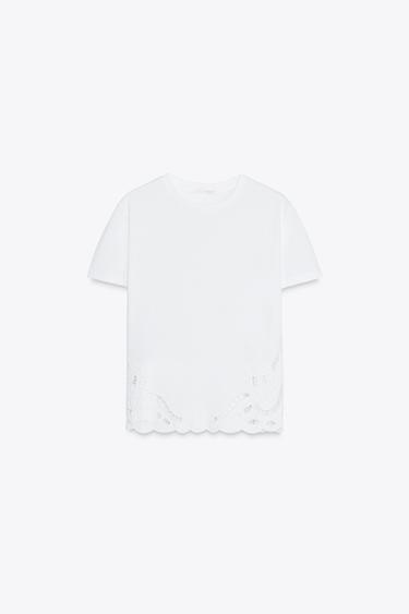 T-SHIRT BRODÉ - Blanc de Zara - Image 5