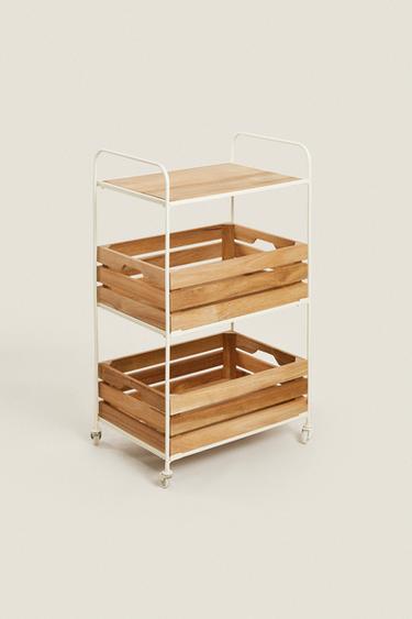 WOOD AND METAL STORAGE CART - Light beige by Zara - Image 4