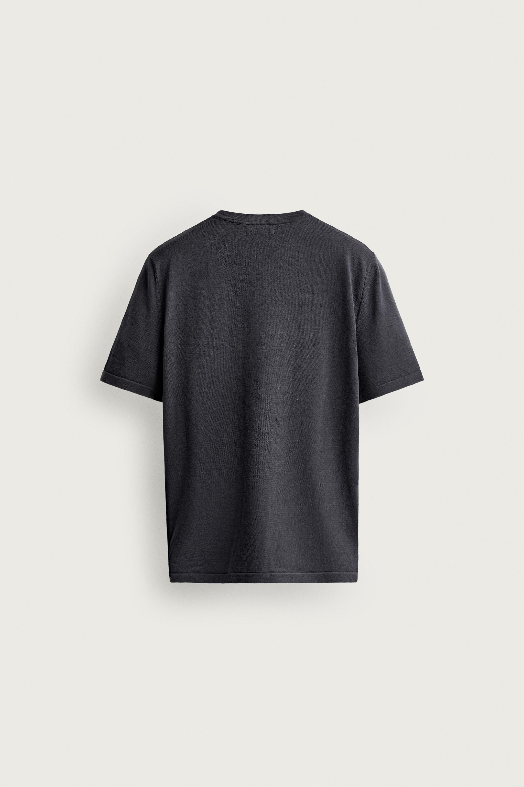 Zara DÜĞMELİ YAKA TRİKO T-SHIRT görsel 8