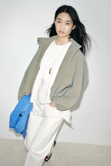 BLOUSON ENGOMMÉ À CAPUCHE - Kaki de Zara - Image 6