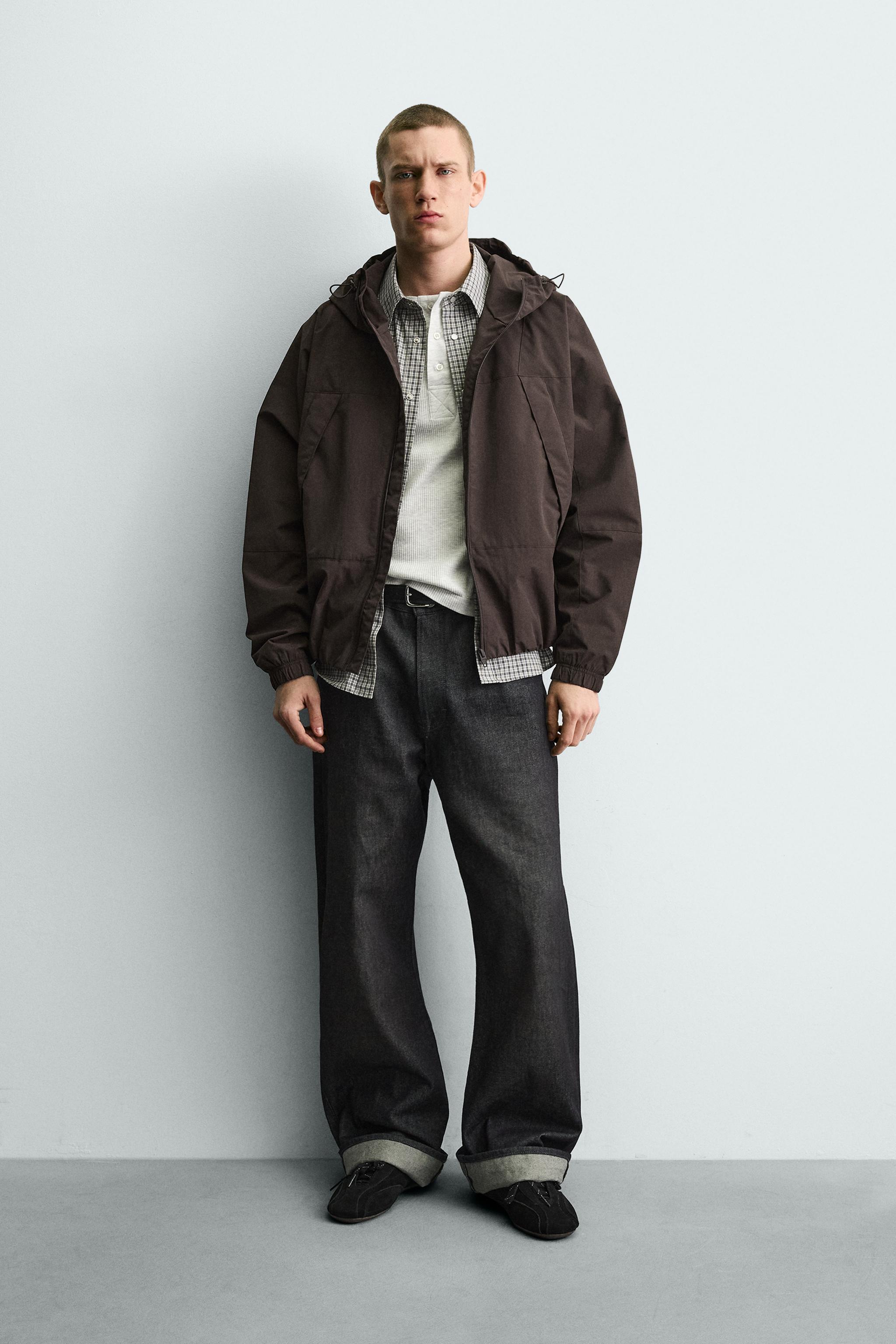 WATER REPELLENT TECHNICAL JACKET WITH FLEECE - Brown | ZARA United