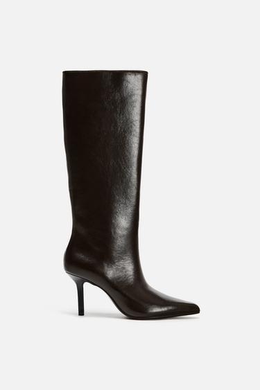 BOTA TACÓN FINO - Marrón de Zara