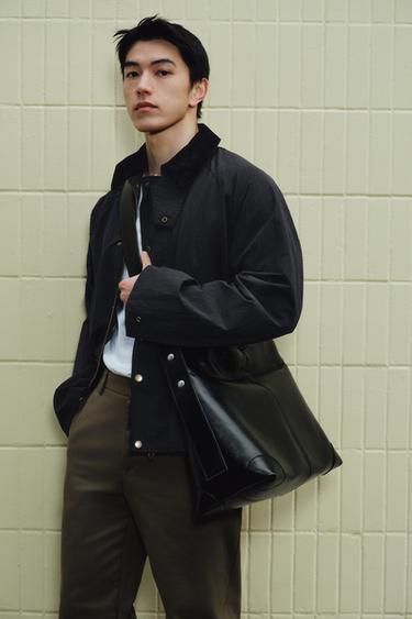 Zara 明線托特包 - 黑色