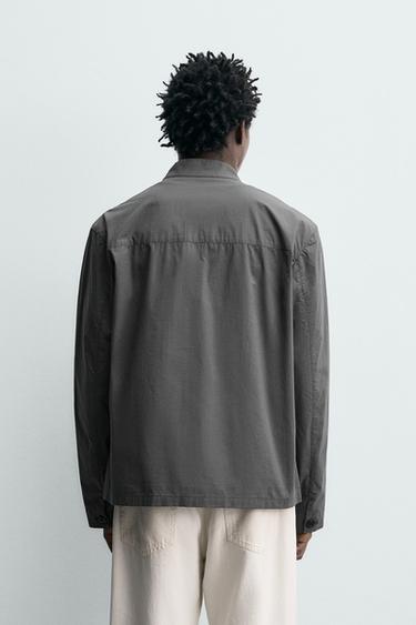 COTTON OVERSHIRT WITH POCKETS - Mid-grey by Zara - Image 2