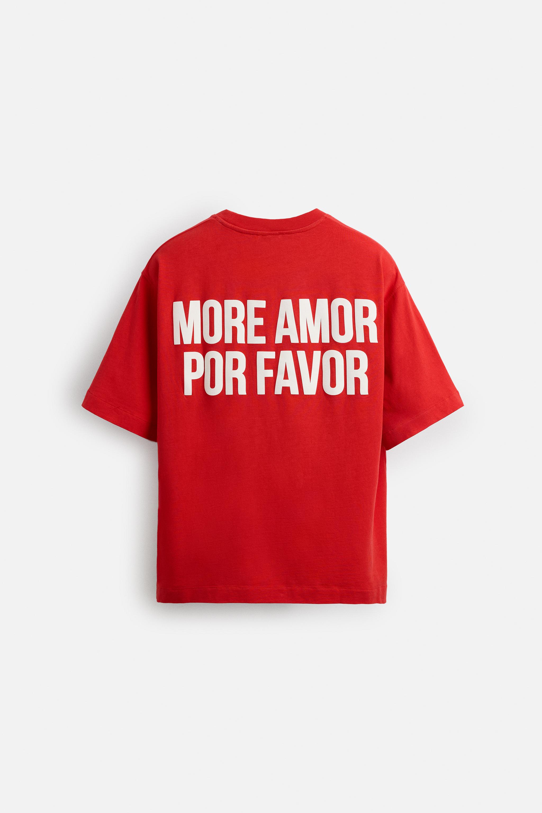 LIMITED EDITION RUBBERIZED TEXT T-SHIRT - Red | ZARA United