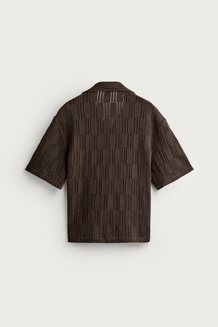 Camisa de tejido abierto de corte relajado 8