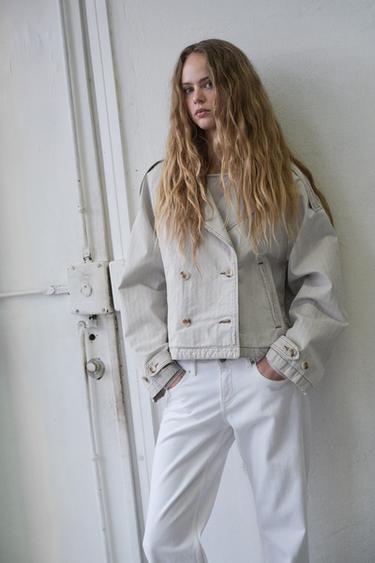 VESTE CHEVRON EFFET DÉLAVÉ - Bleu / Gris de Zara - Image 1