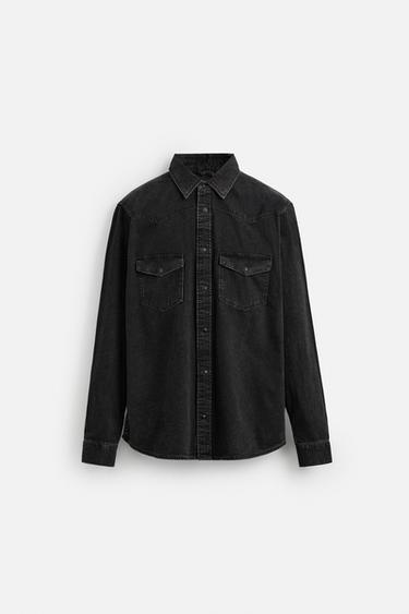 WESTERN DENIM SHIRT - Black by Zara