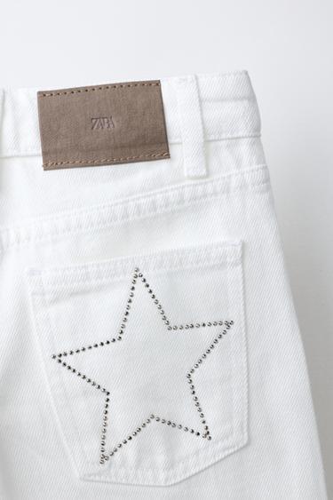 JEAN LARGE STRASS ET ÉTOILES - Blanc de Zara - Image 3