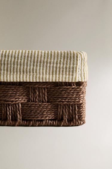 RECTANGULAR FABRIC-LINED HAMPER - Brown by Zara - Image 3