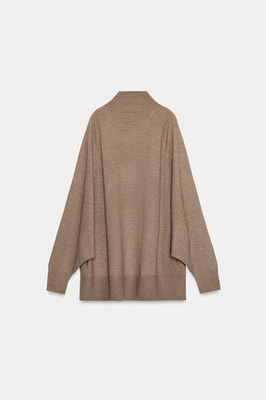 Zara AVAR KOOTUD PÜSTKRAEGA KAMPSUN - Pruun/taupe